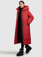 khujo-mantel-soulani3-rot-wadenlanger-wattierter-steppmantel-winter image 2