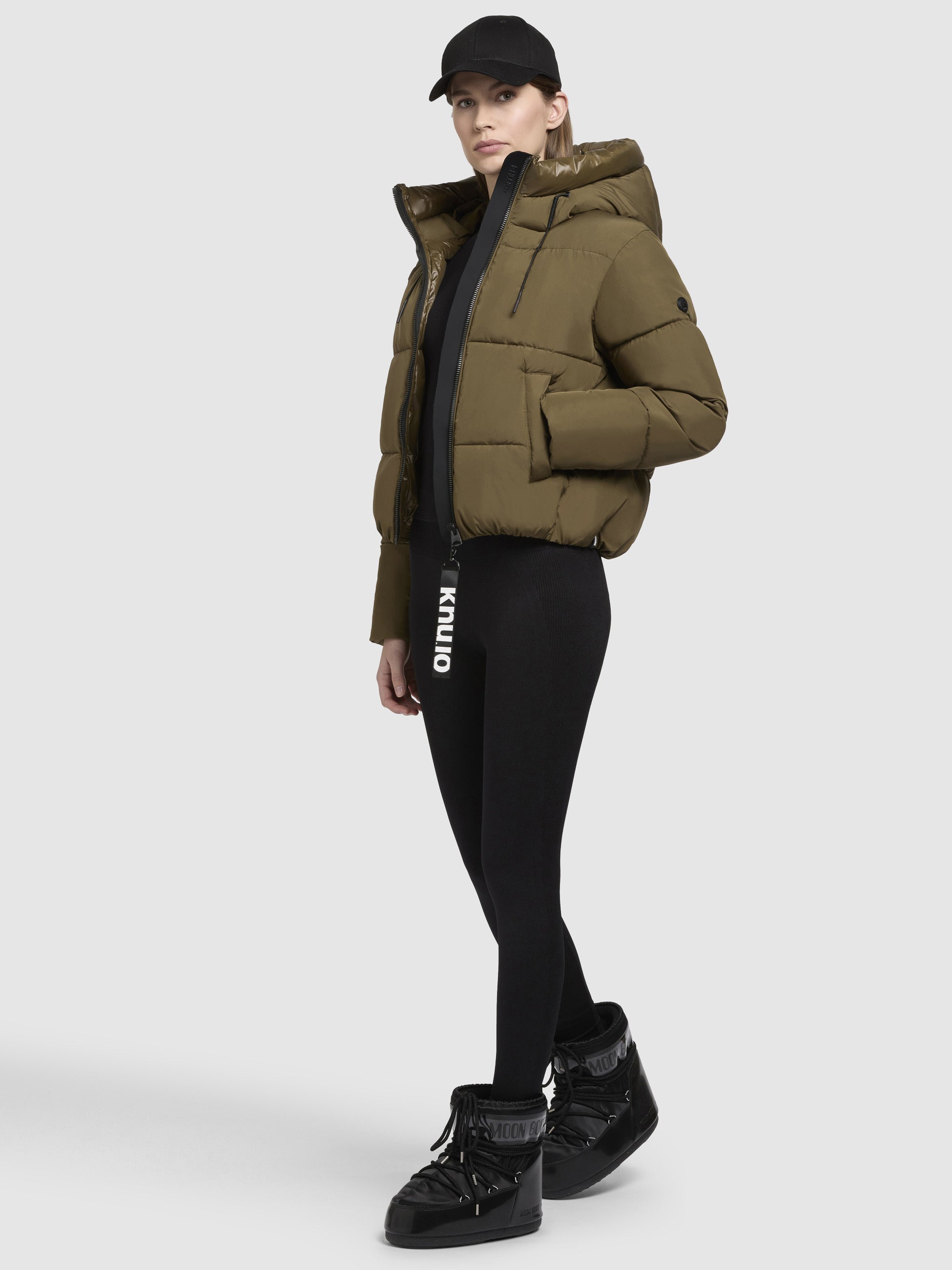 khujo-jacke-elida-khaki-damen-steppjacke-kurz-loose-fit image 2