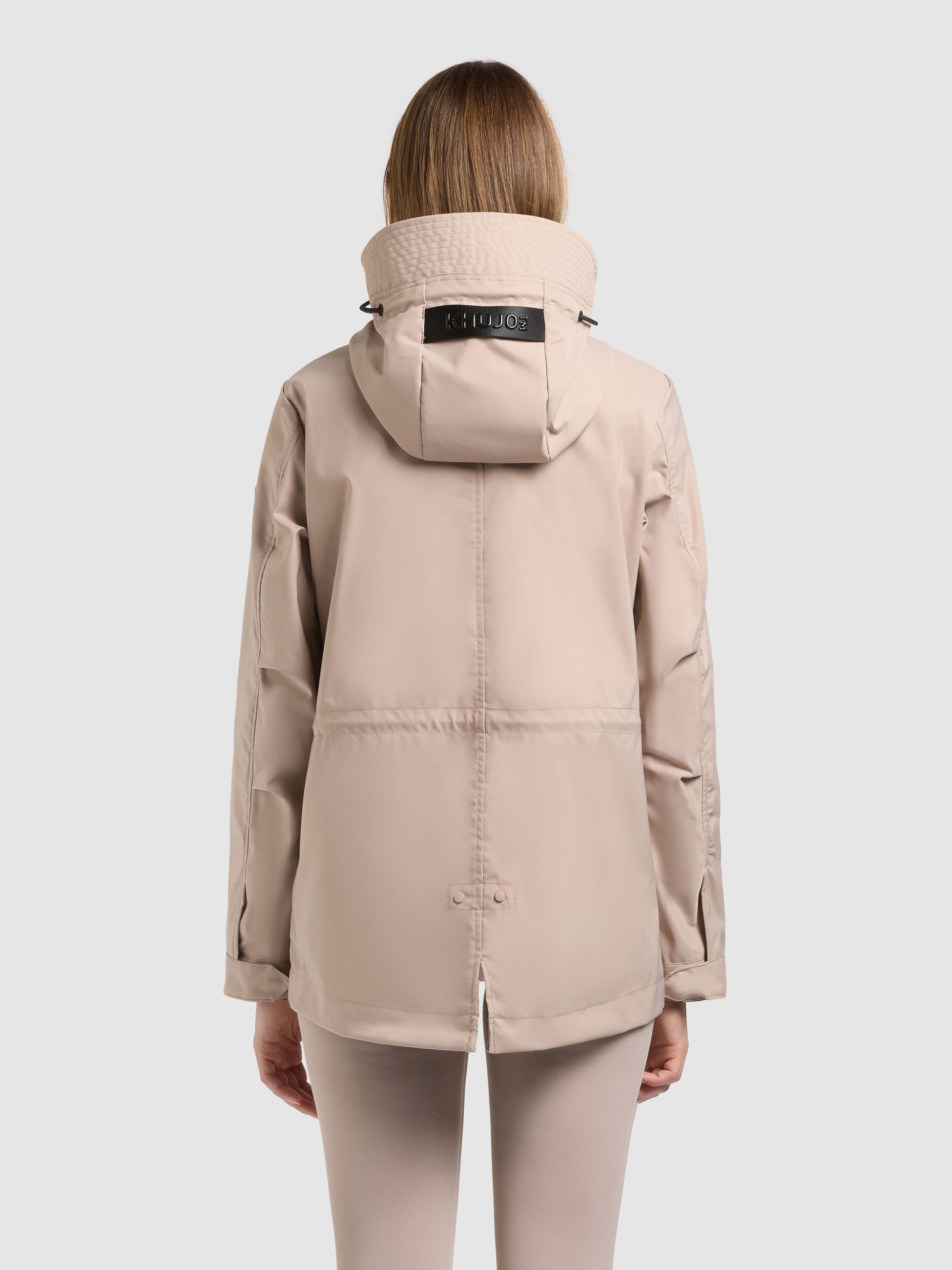 khujo-mantel-agev-latte-beige-damen-bergangsmantel-sommerparka-baumwoll-mix image 3