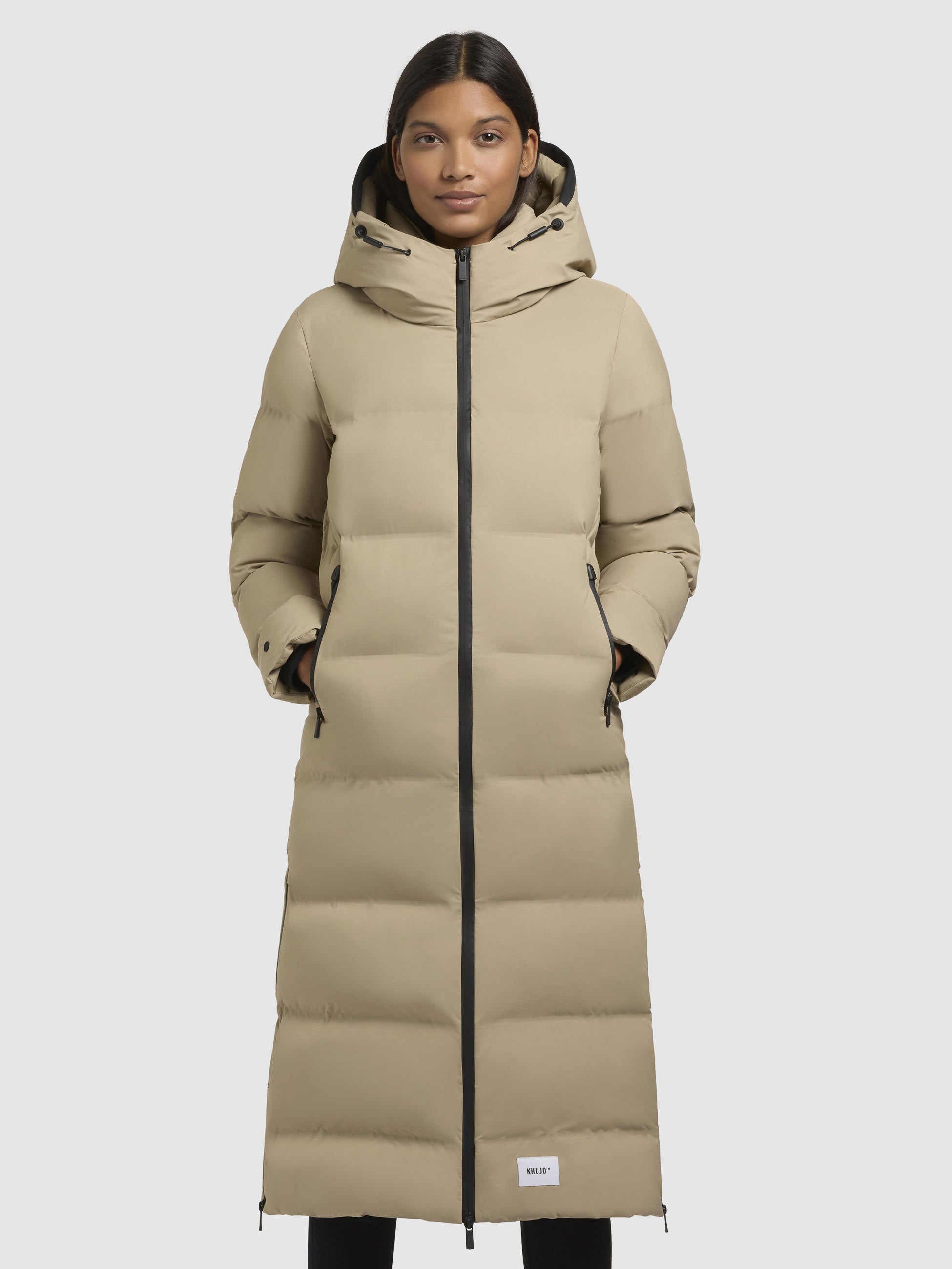 khujo-mantel-larea3-sand-damen-wadenlang image 4