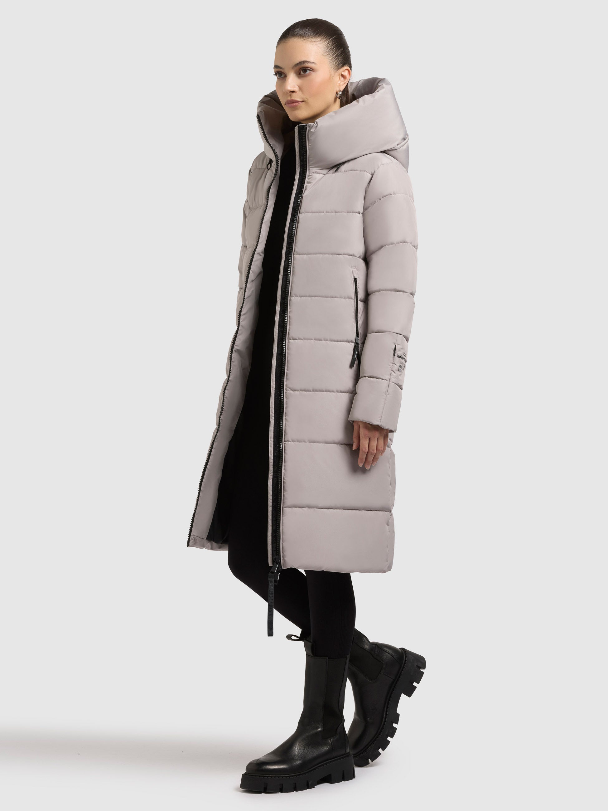 khujo-mantel-jilias6-matt-blizzard-grey-damen-winter-steppmantel-knielang image 1