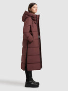 khujo-mantel-silene-moscato-red-wattierter-wintermantel-damen-mit-kapuze image 2