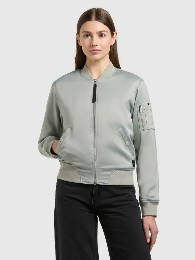 khujo-beth-bomberjacke-damen-cloud-green-satin image 1