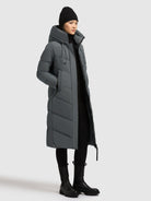 khujo-coat-trudie-foam-green-wadenlanger-damen-steppmantel image 5