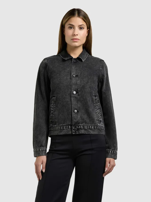 khujo-renia-damen-jeansjacke-black-gerade-blouson-aus-baumwoll-denim image 1