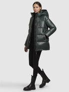 khujo-jacket-word3-satin-dark-green-gesteppte-winterjacke-damen image 2