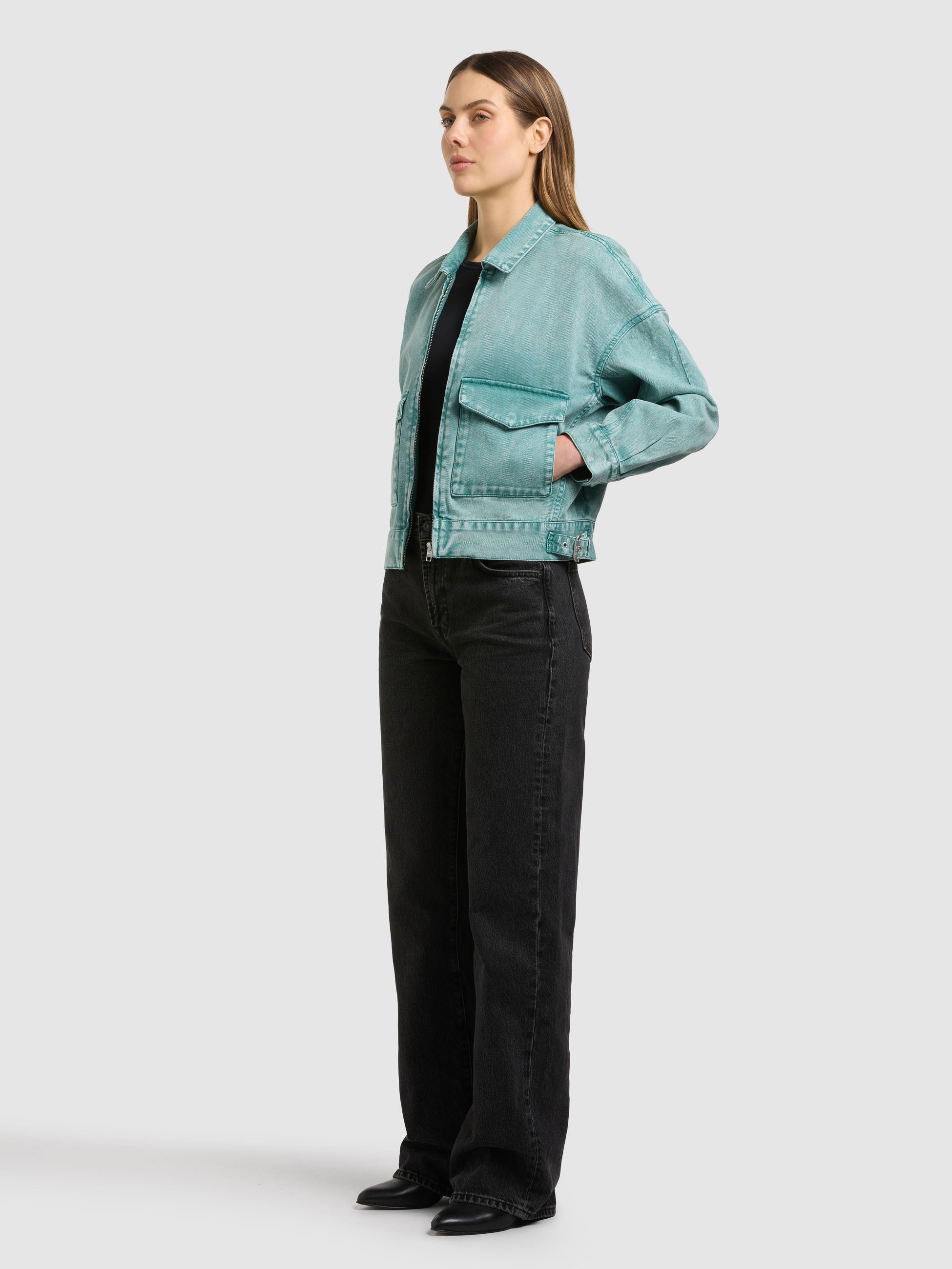 khujo-jacke-nelina-teal-damen-jeansjacke-aus-baumwoll-denim image 2