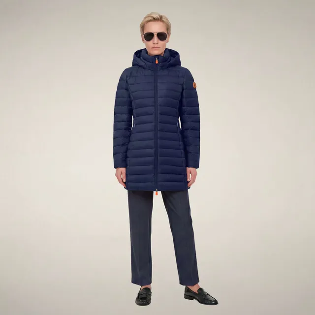 save-the-duck-carol-damen-daunenmantel-lang-blau-navy image 1