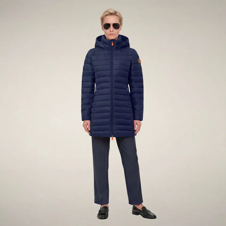 save-the-duck-carol-damen-daunenmantel-lang-blau-navy image 1