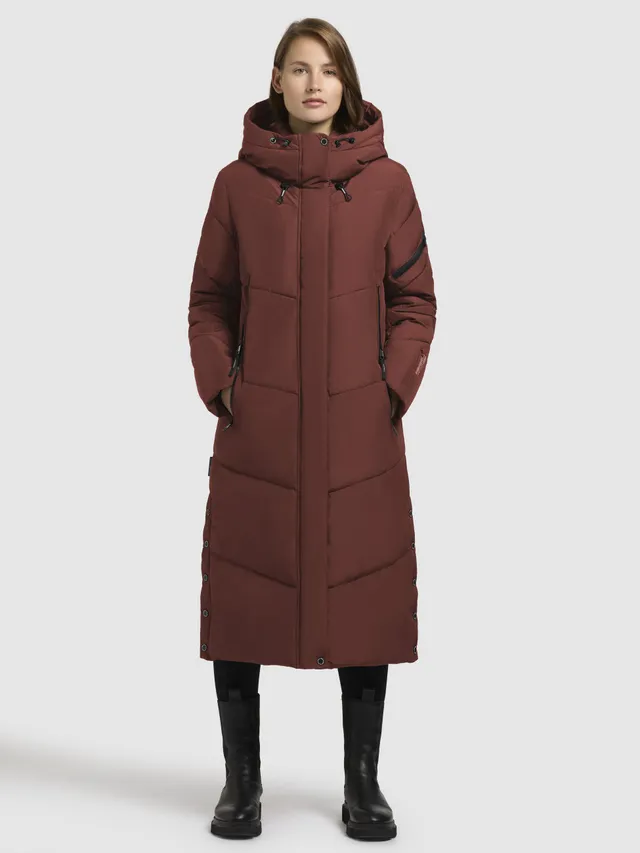 khujo-mantel-sonje6-dunkelrot-wadenlange-damen-winterjacke-gesteppt image 1