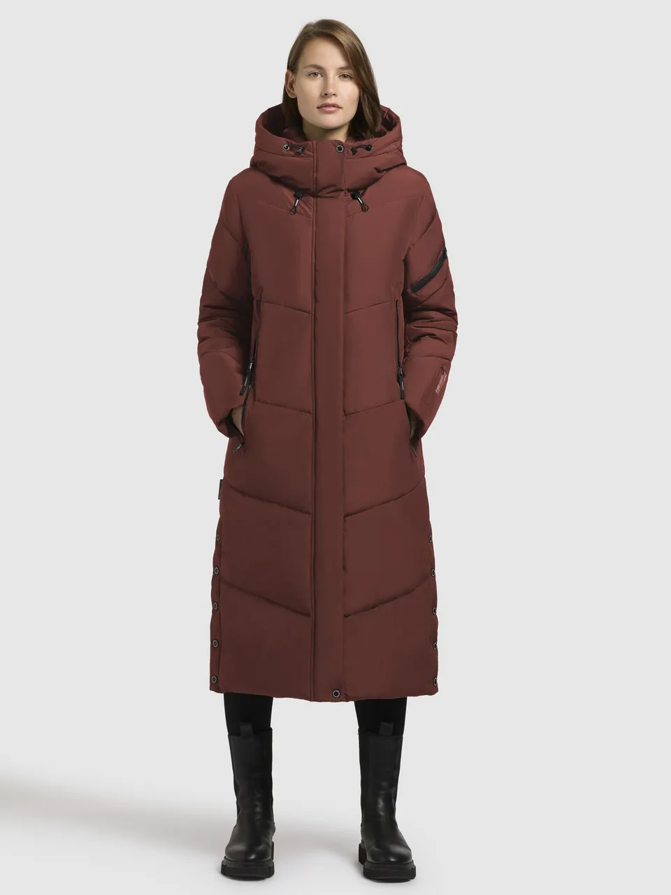 khujo-mantel-sonje6-dunkelrot-wadenlange-damen-winterjacke-gesteppt image 1