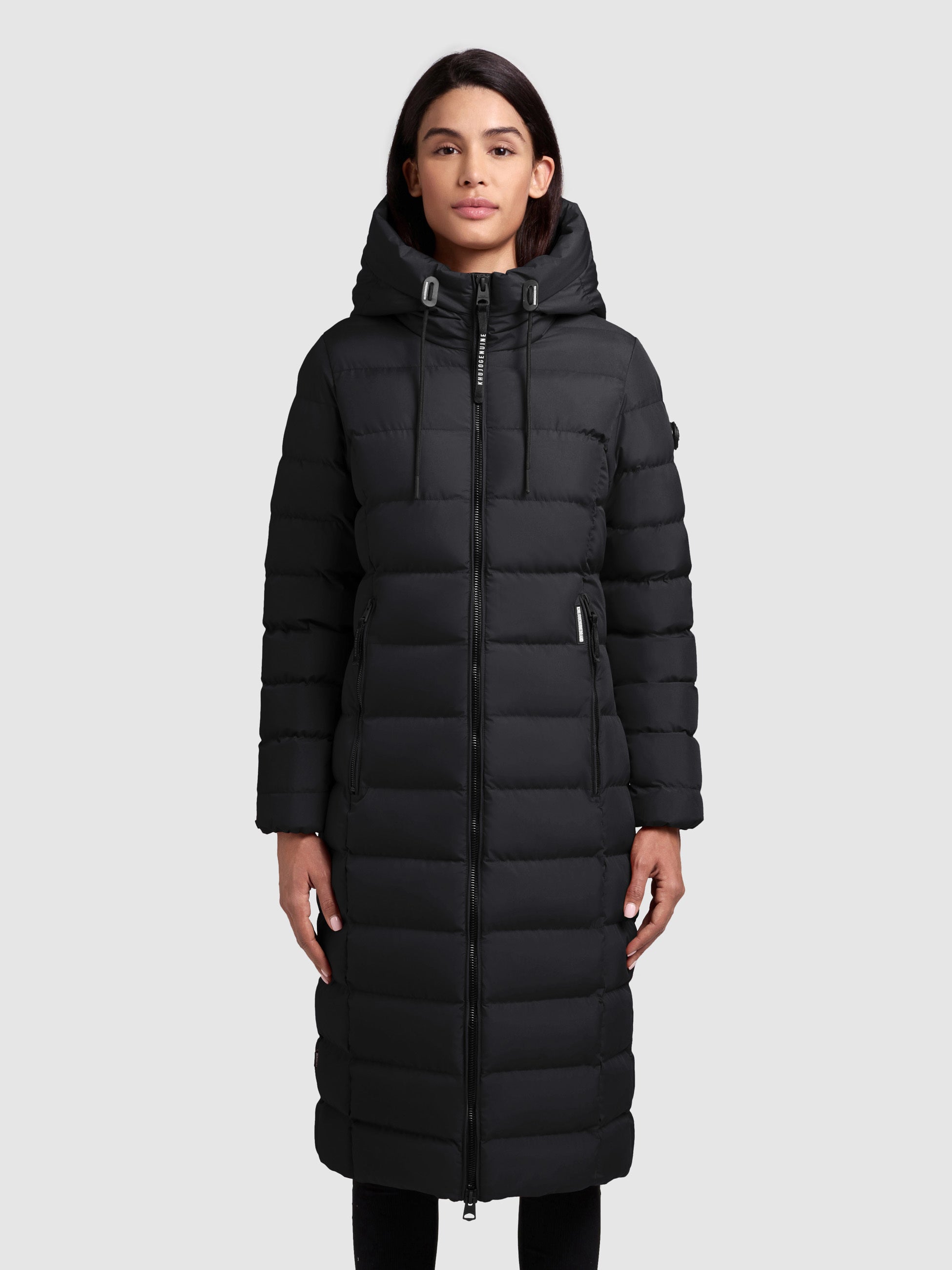 khujo-mantel-simmie-black-knielanger-damen-steppmantel-regular-fit image 4
