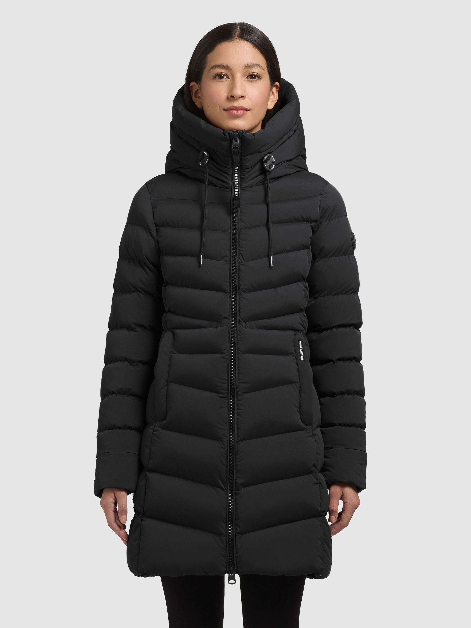 khujo-mantel-tuhani5-black-steppmantel-damen-slim-fit-kurz image 4