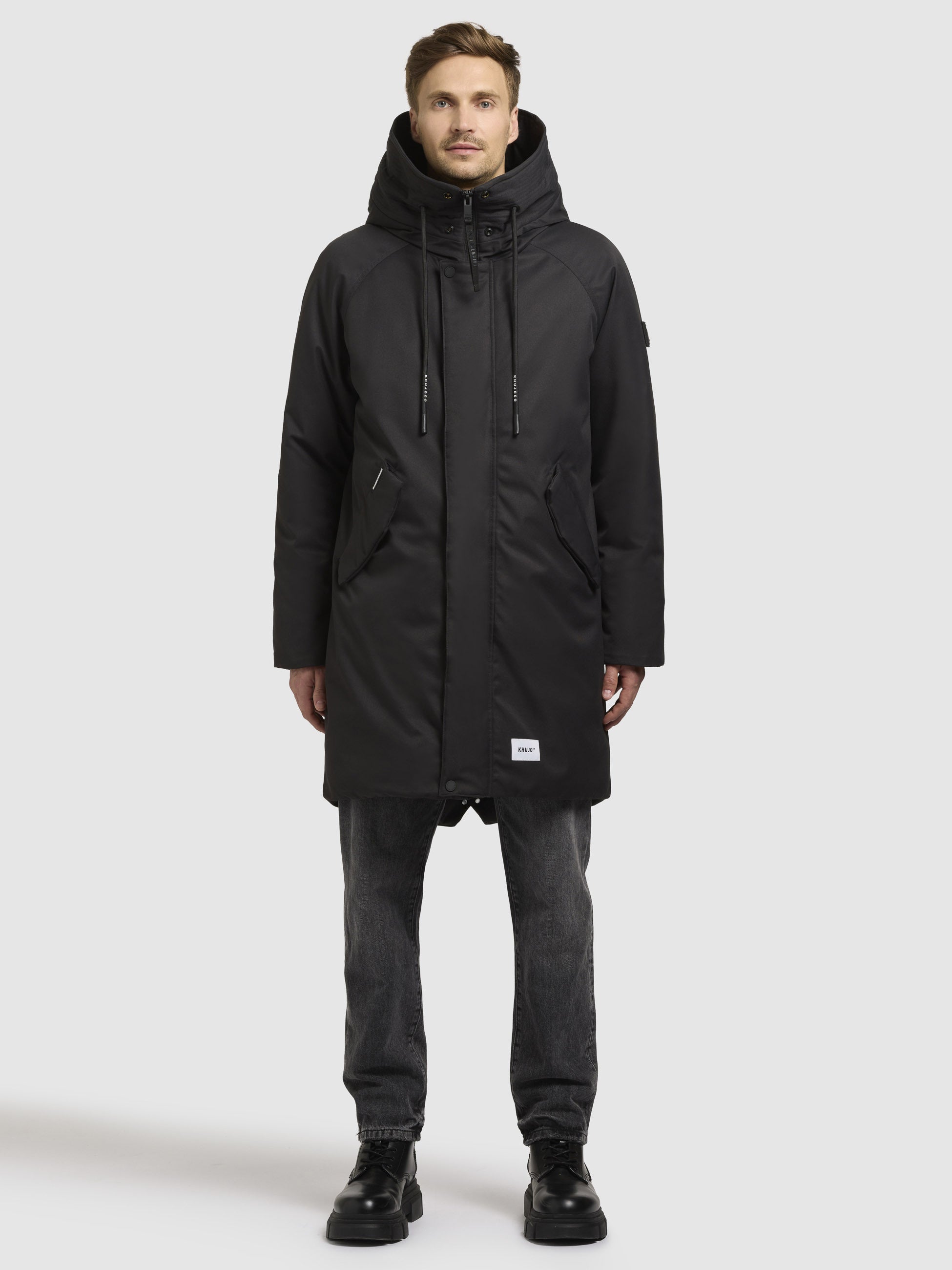 khujo-mantel-anth-dunkelgrau-parka-knielang-loose-fit-mit-fleece-taschen image 1