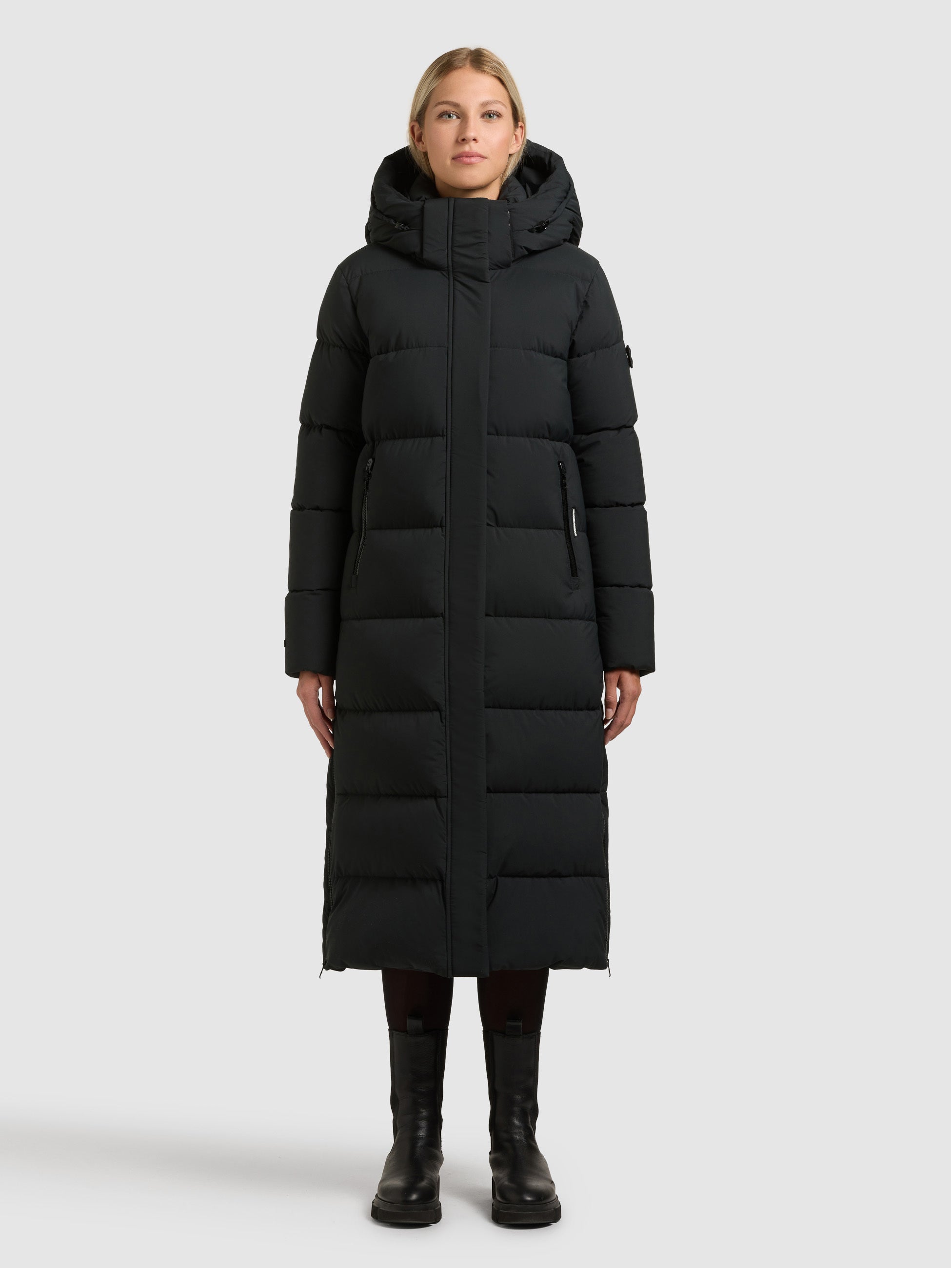 khujo-mantel-dote2-obrage-grey-damen-steppmantel-wadenlang-regular-fit image 1