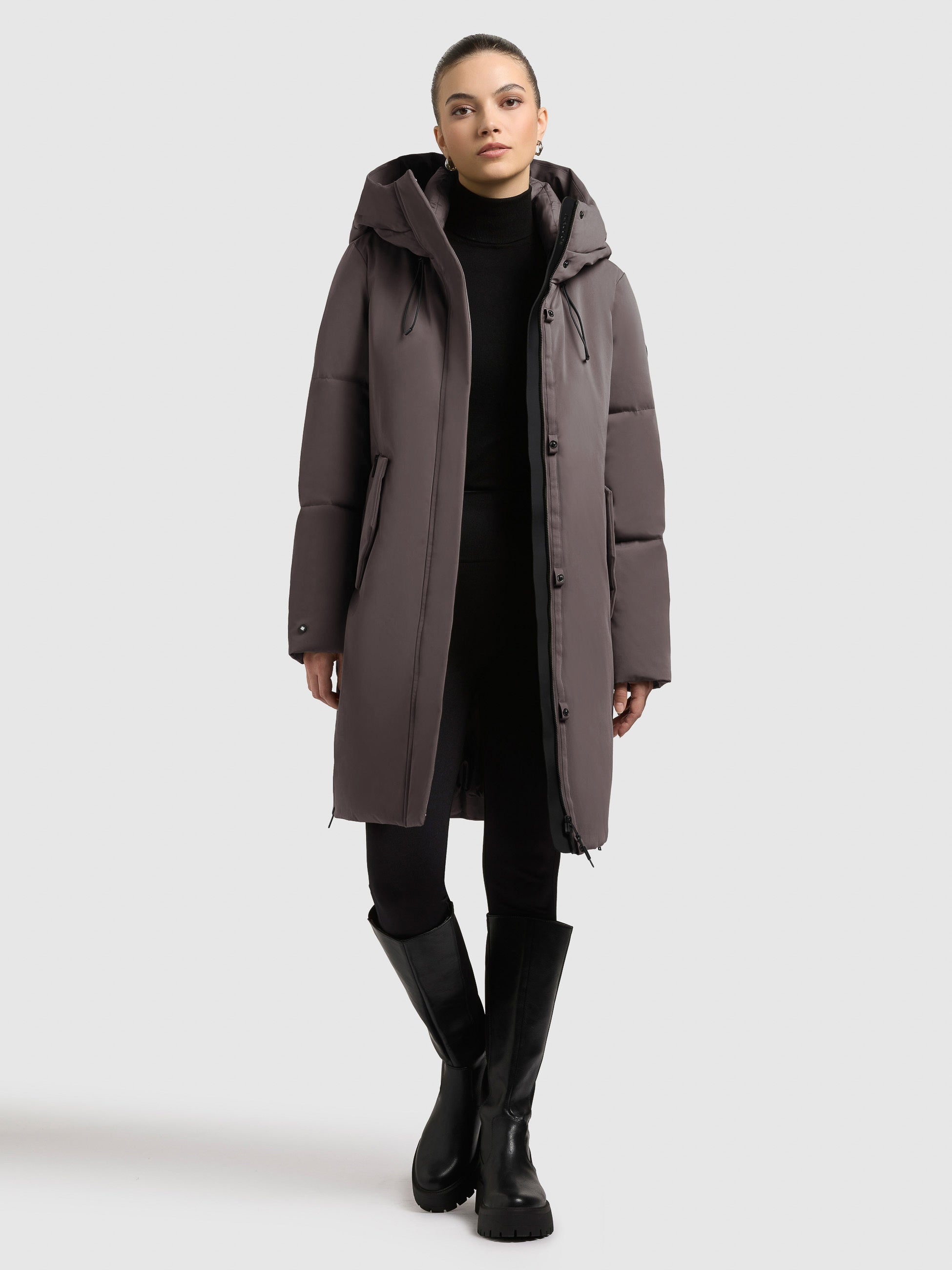 khujo-mantel-nean-graphite-grey-damen-kurzmantel-teil-gesteppt image 1