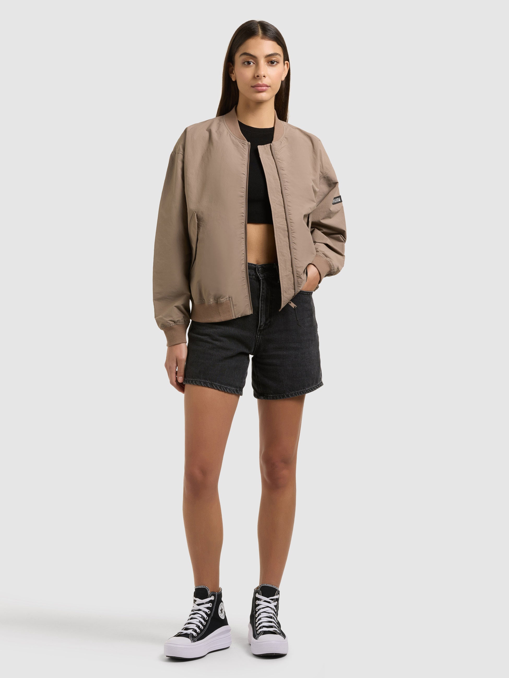 khujo-jacke-facee-with-bag-latte-brown-leichter-blouson-damen image 2