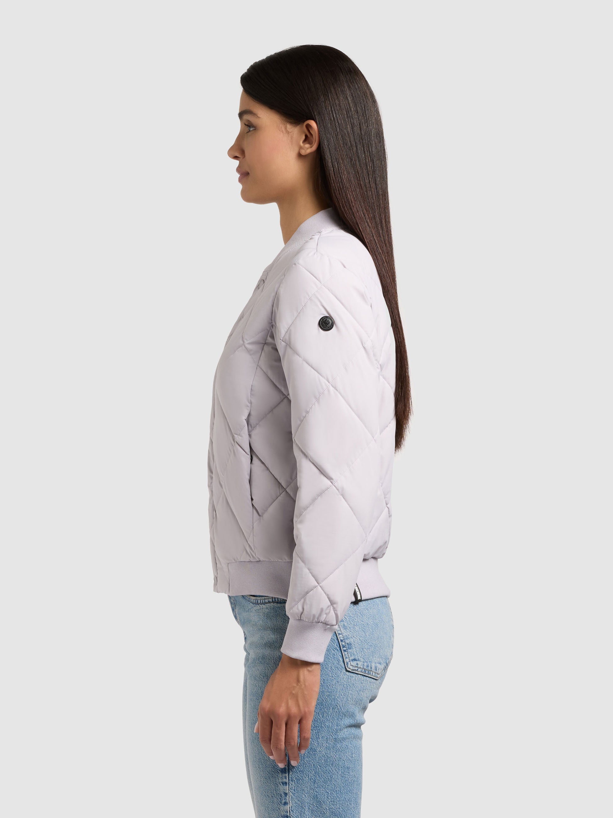 khujo-jacke-ange2-raindrops-lilac-damen-bomber-steppjacke-kurz image 5