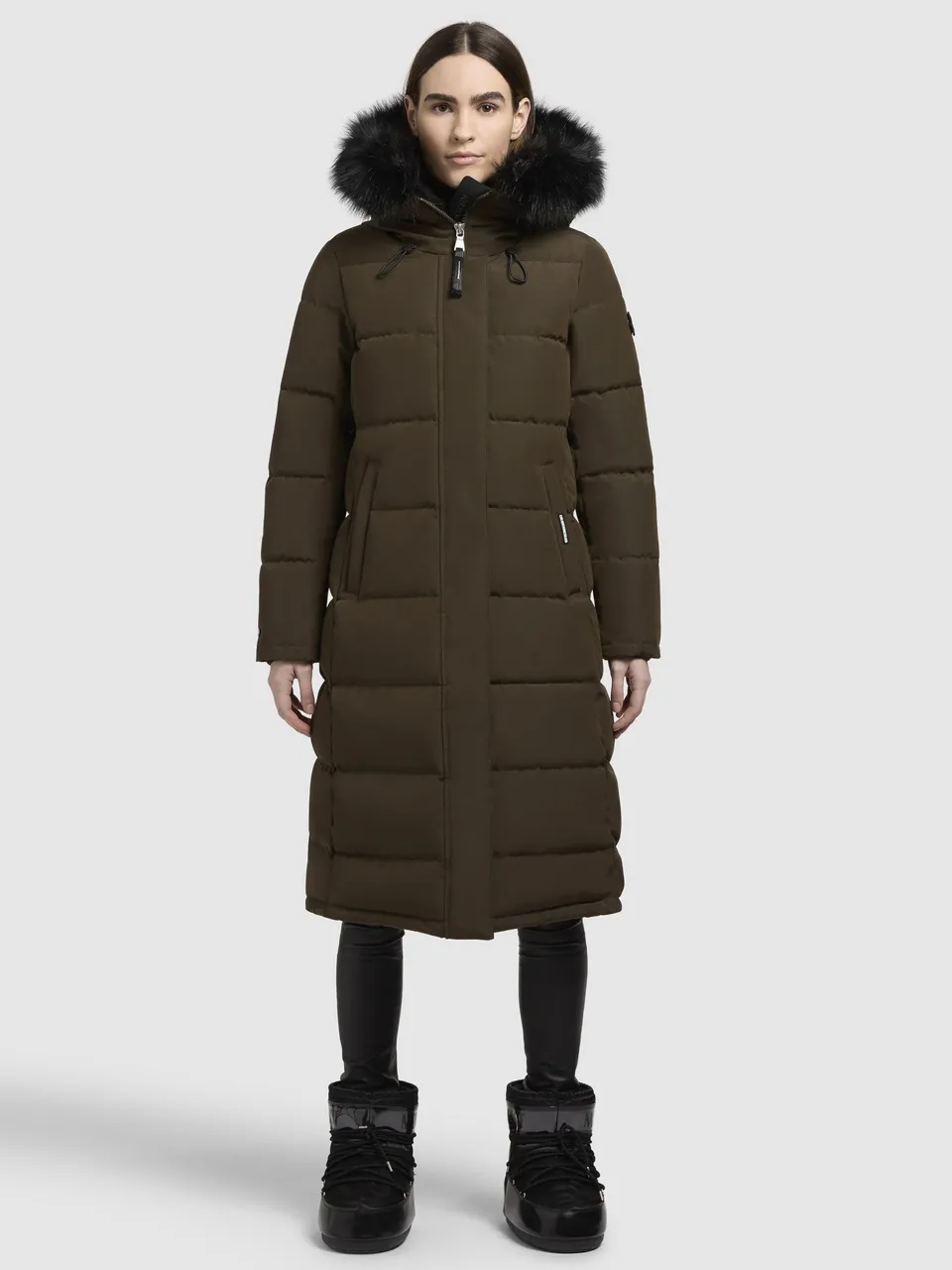 khujo-coat-porde-dark-olive-damen-steppmantel-knielang image 1