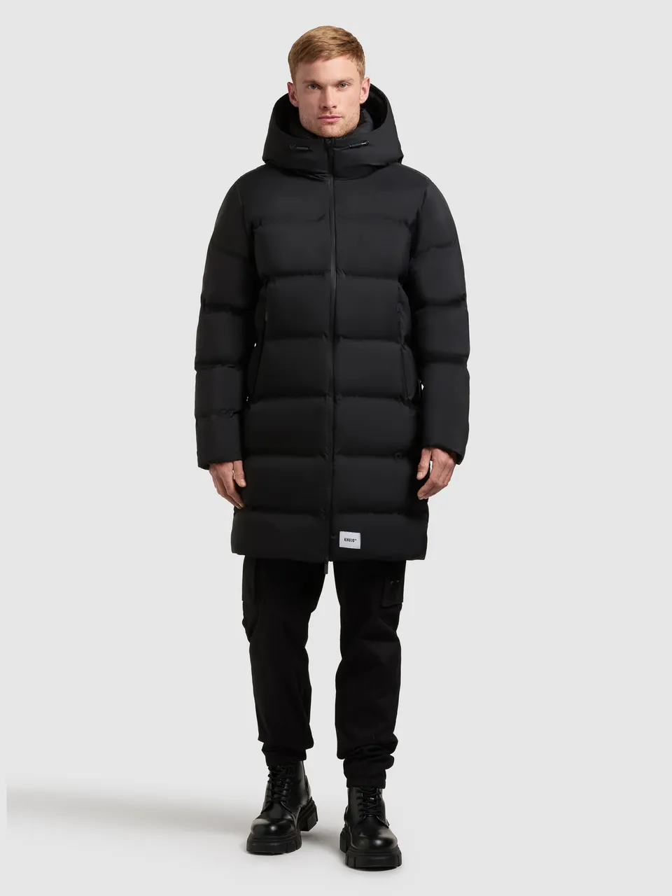 khujo-caius3-steppmantel-black-herren-warm-wattiert-mit-kapuze image 1