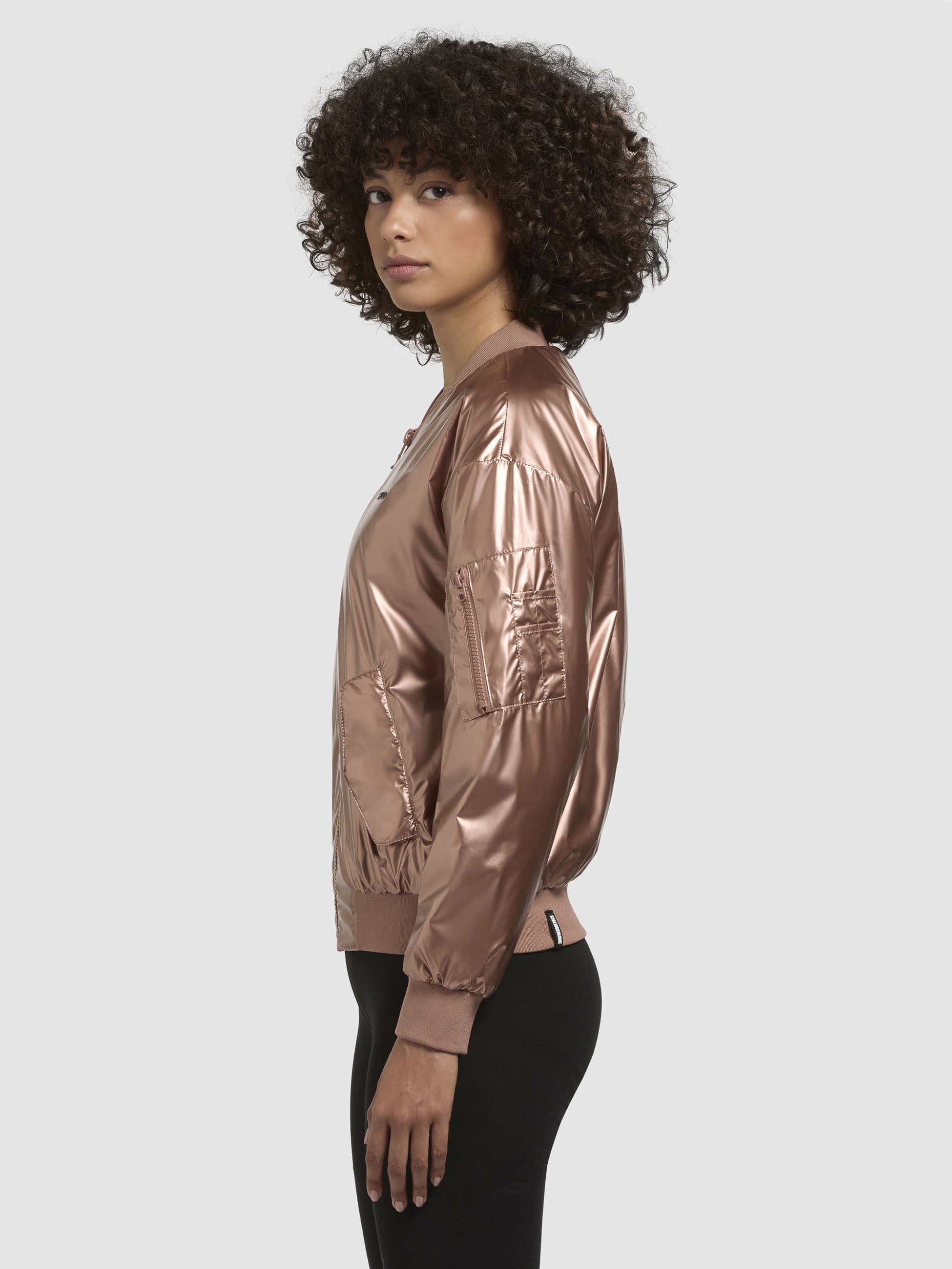 khujo-aneo-damen-bomberjacke-rosa-metallic-loose-fit image 5