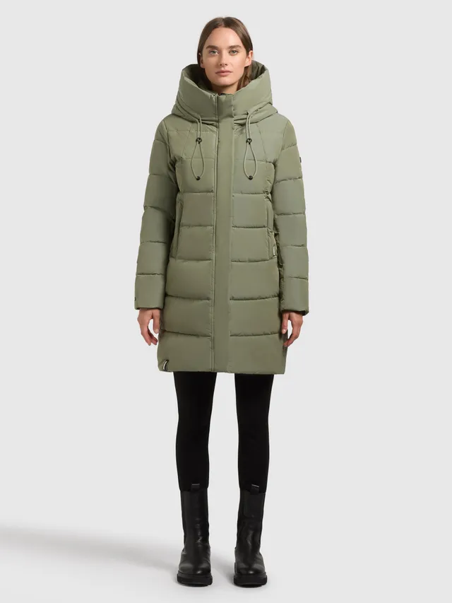 khujo-mantel-heather-muted-green-damen-steppmantel-kurz image 1