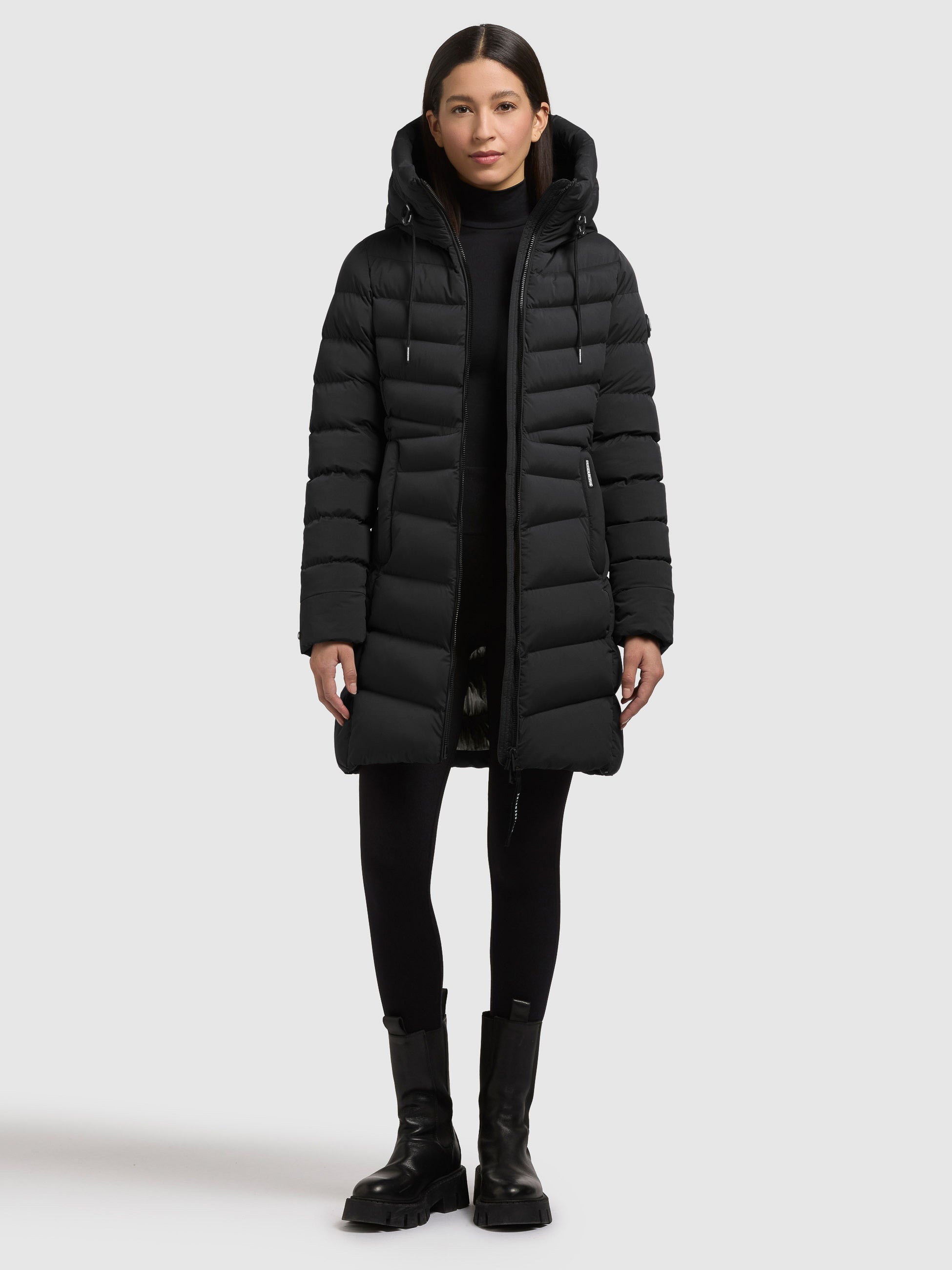 khujo-mantel-tuhani5-black-steppmantel-damen-slim-fit-kurz image 2