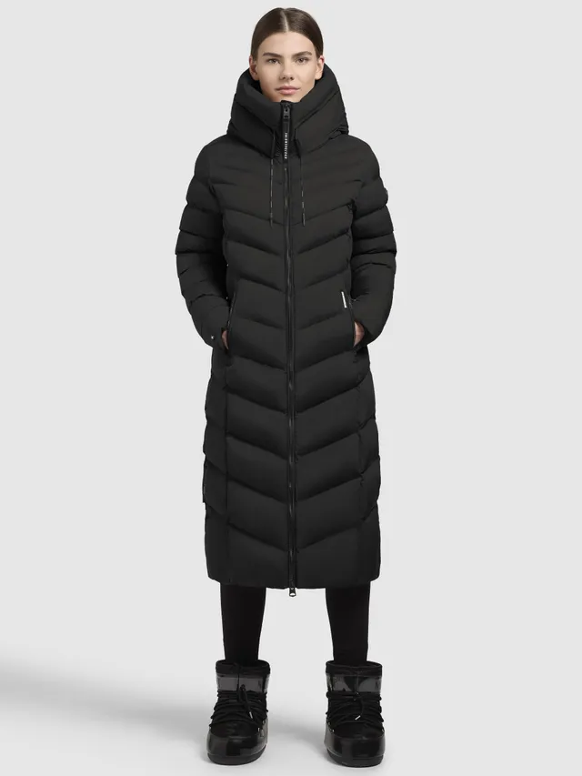 khujo-coat-stoane-black-damen-steppmantel-wadenlang-wattiert-mit-kapuze image 1