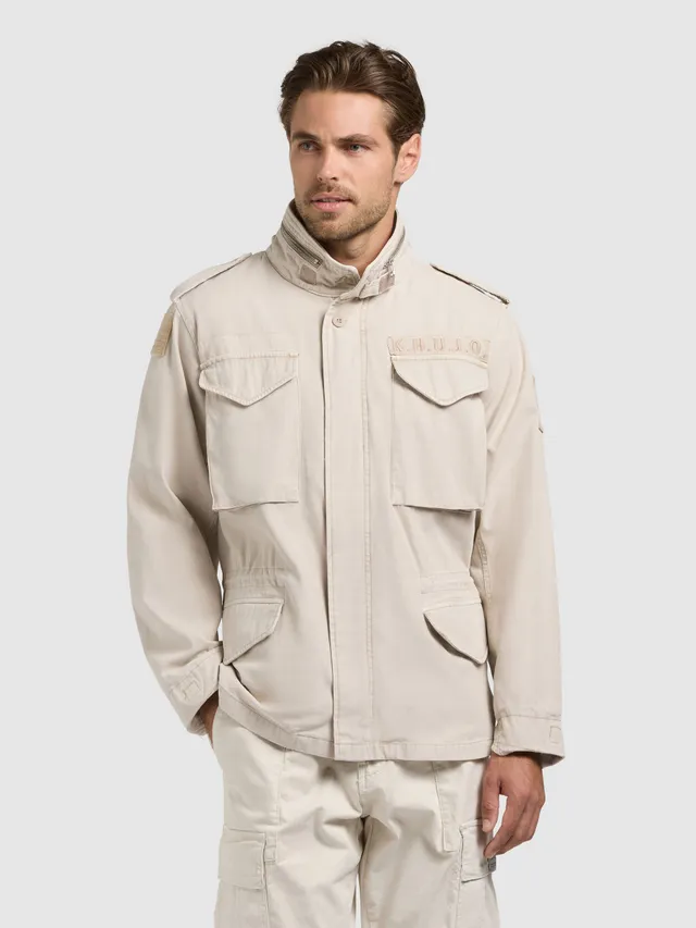 khujo-jacke-gene-greige-fieldjacke-regular-fit-mit-kapuze image 1