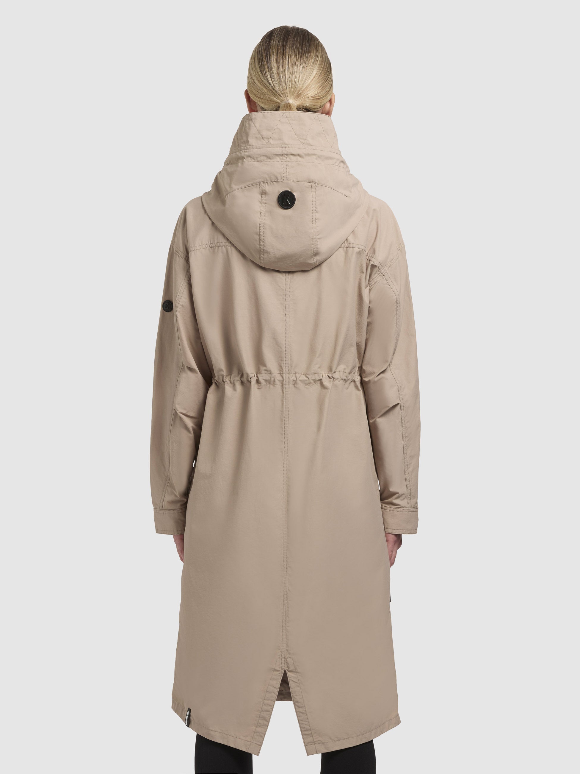 khujo-rayana-damen-mantel-knielang-sommerparka-beige-loose-fit image 3