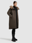 khujo-coat-oliva-potter-brown-damen-wintermantel-loose-fit-mit-kunstfell image 2