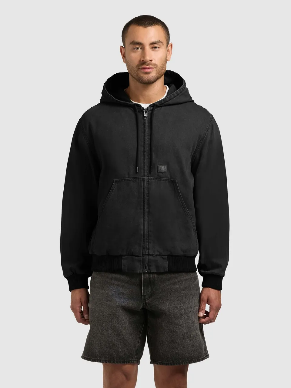 khujo-jacke-rhiis-black-workwear-blouson-aus-baumwoll-canvas-mit-kapuze image 1