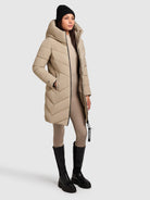 khujo-darka2-damen-mantel-beige-langer-steppmantel-regular-fit image 2