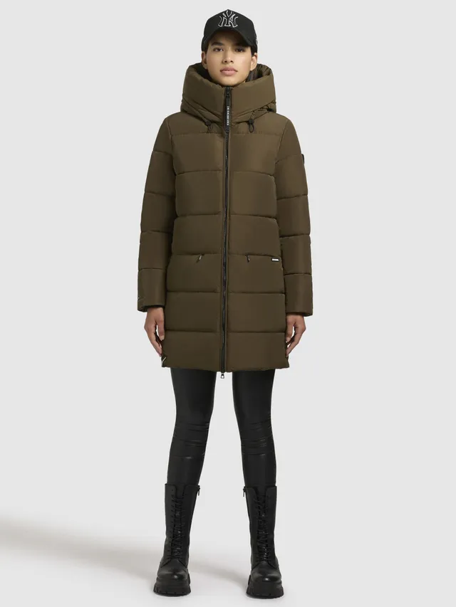 khujo-mantel-phia-damen-wintermantel-khaki-loose-fit image 1