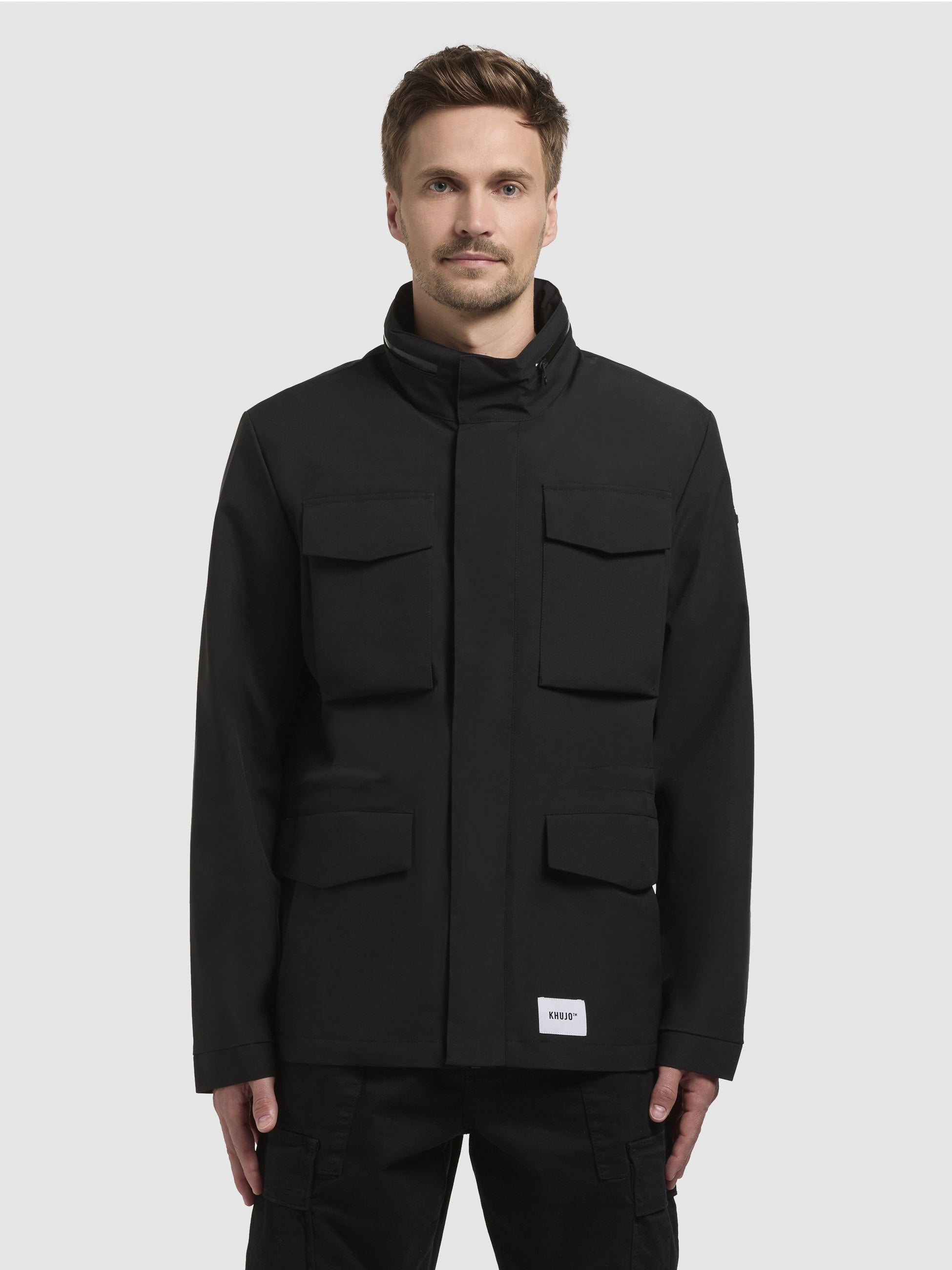 khujo-jacke-arlo-schwarz-cargojacke-fieldjacket-h-ftlang image 4
