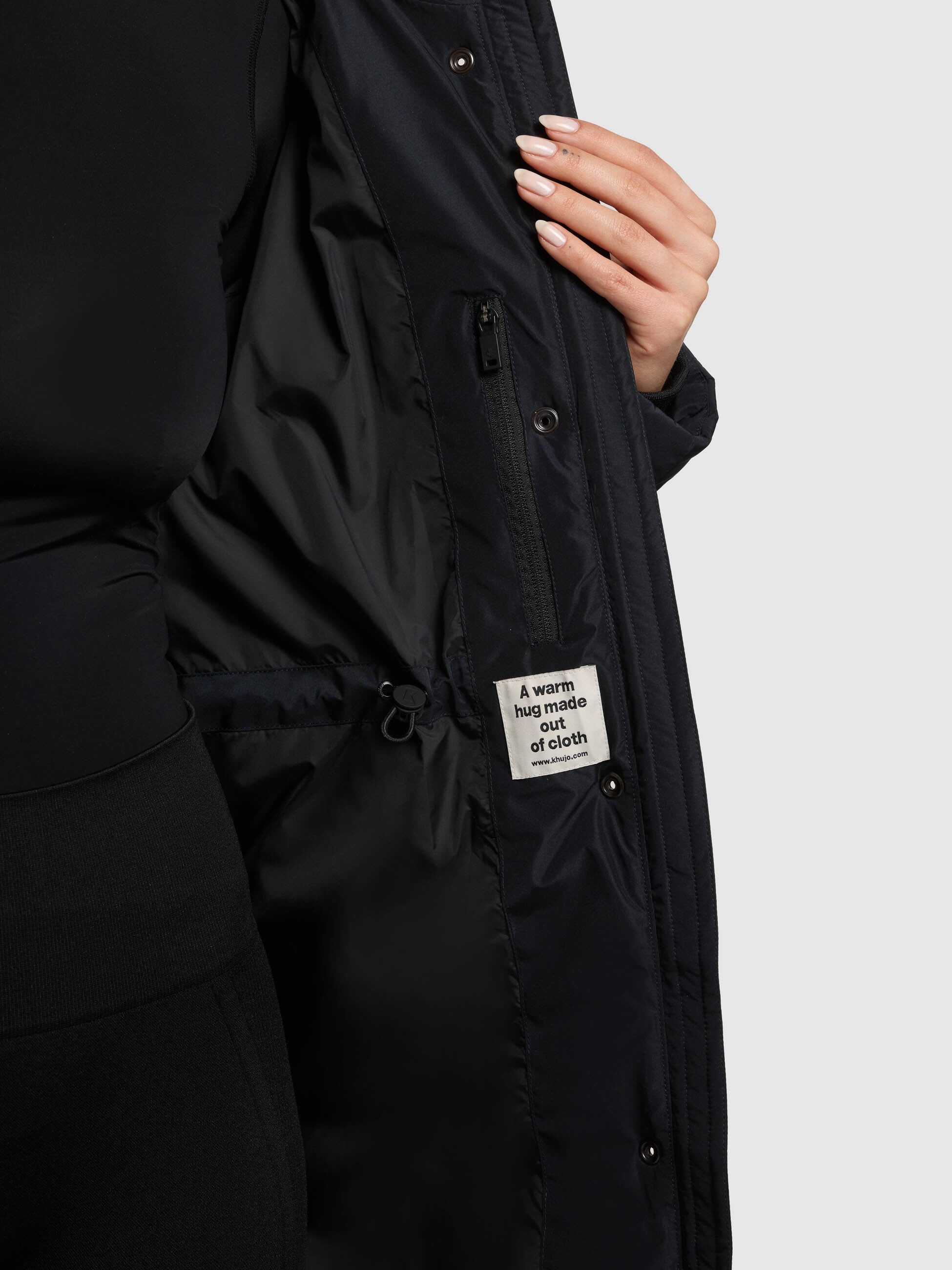 khujo-mantel-sunne-port-blue-damen-wintermantel-knielang-loose-fit image 8