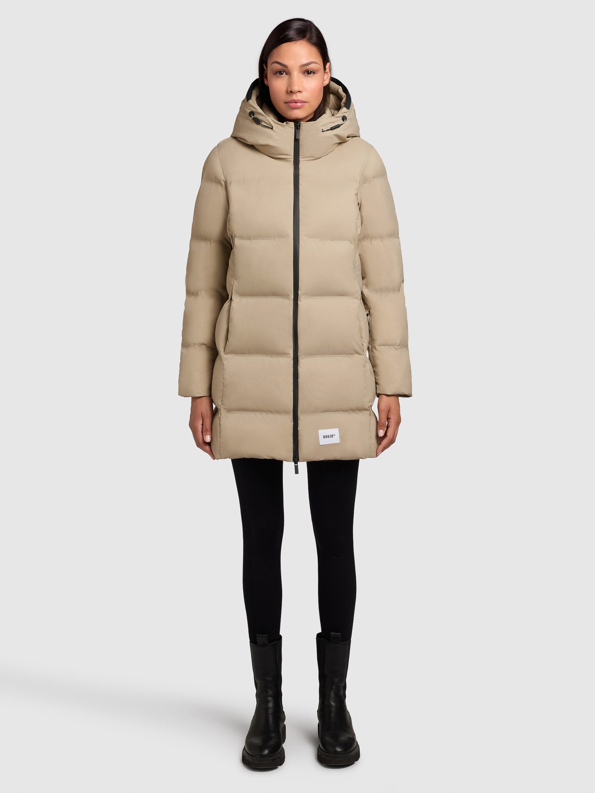 khujo-jacke-tanare3-beige-damen-steppjacke-regular-fit-wattiert image 1