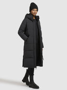 khujo-riad-mantel-dark-gray-knielanger-wattierter-damen-parka image 6