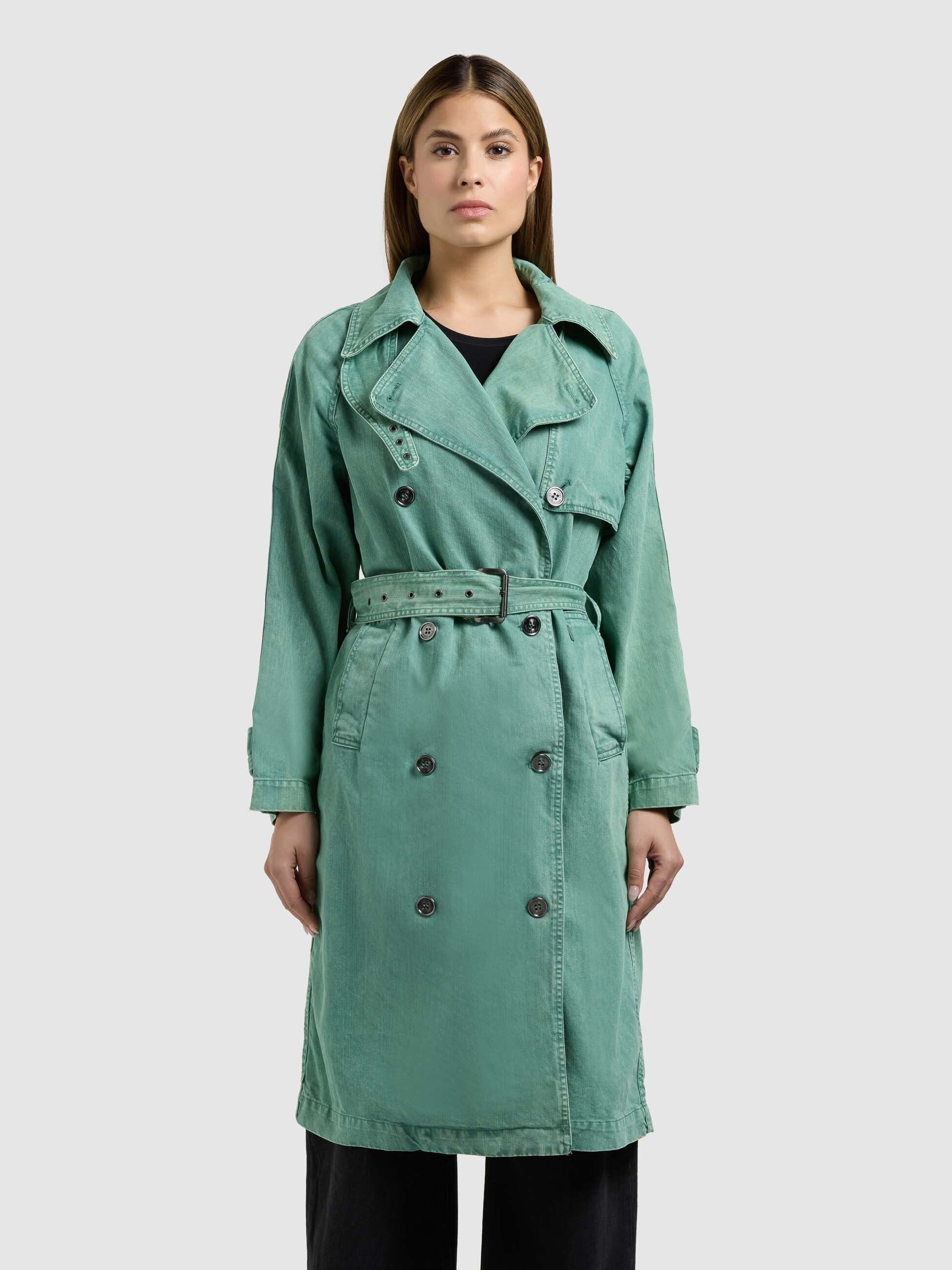khujo-mantel-enza-damen-jeansmantel-pine-green image 1