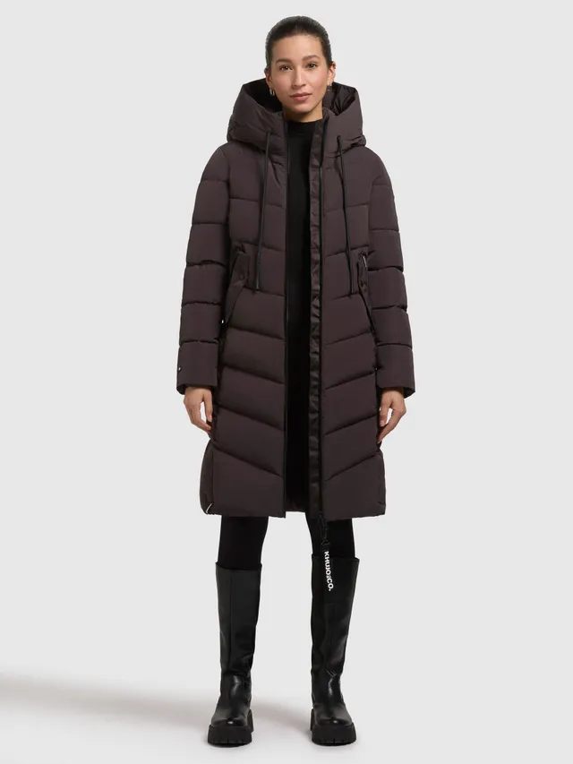 khujo-coat-mikia3-damen-knielanger-steppmantel-in-moody-plum image 1