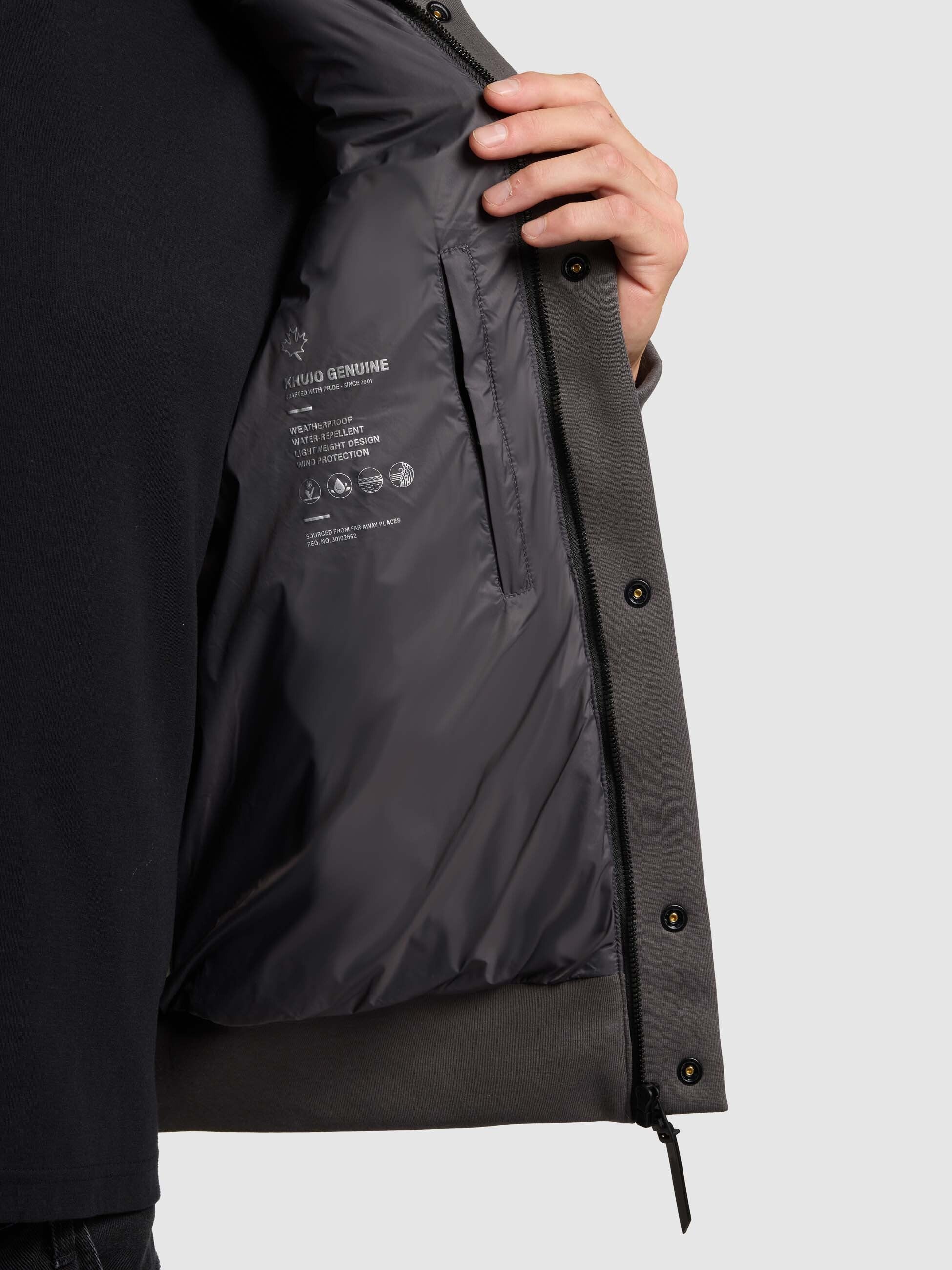 khujo-jacke-walnut-slate-grey-kurze-steppjacke-im-materialmix image 7