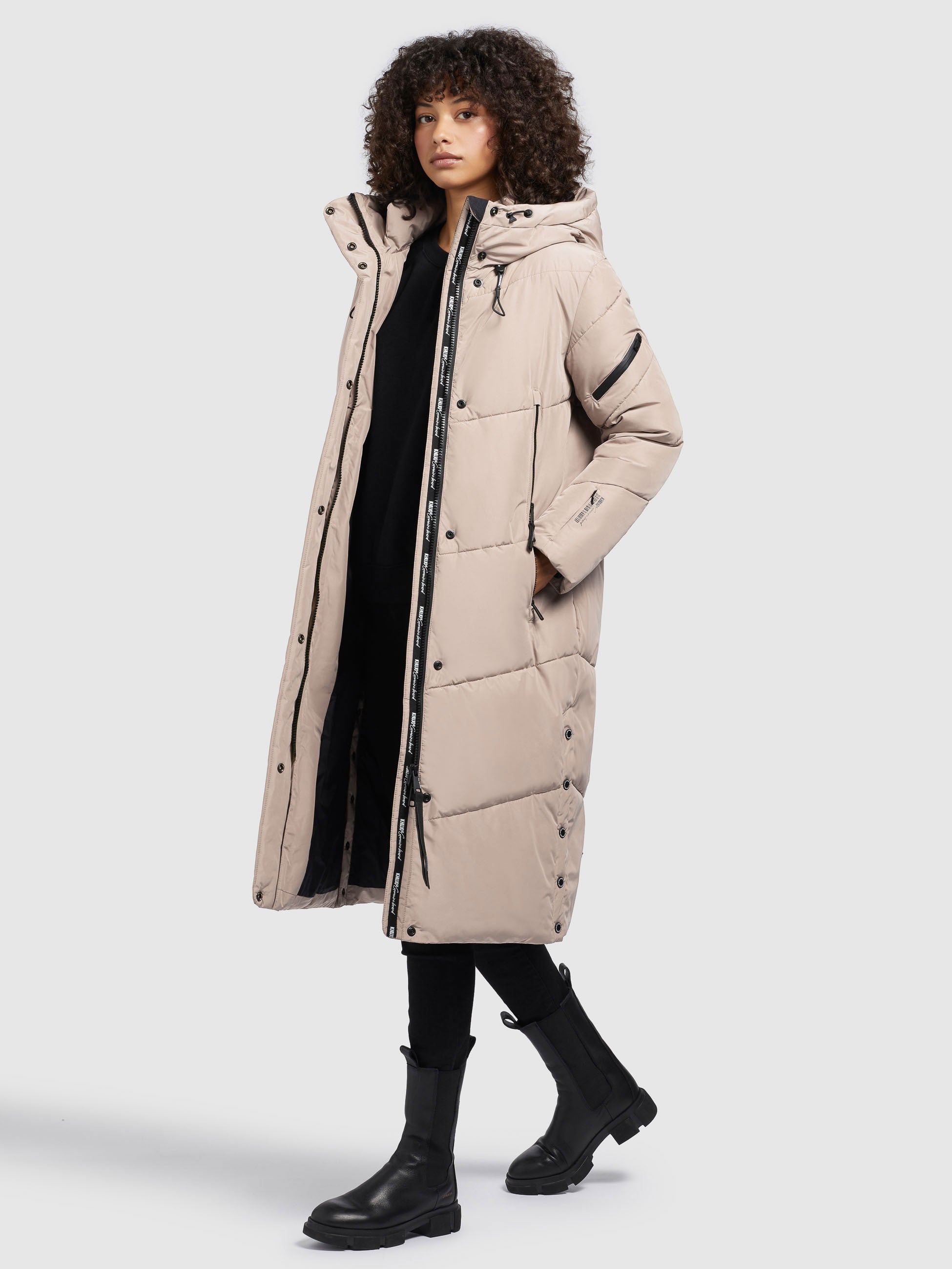 khujo-mantel-sonje5-hellbeige-langer-wattierter-damen-steppmantel image 2