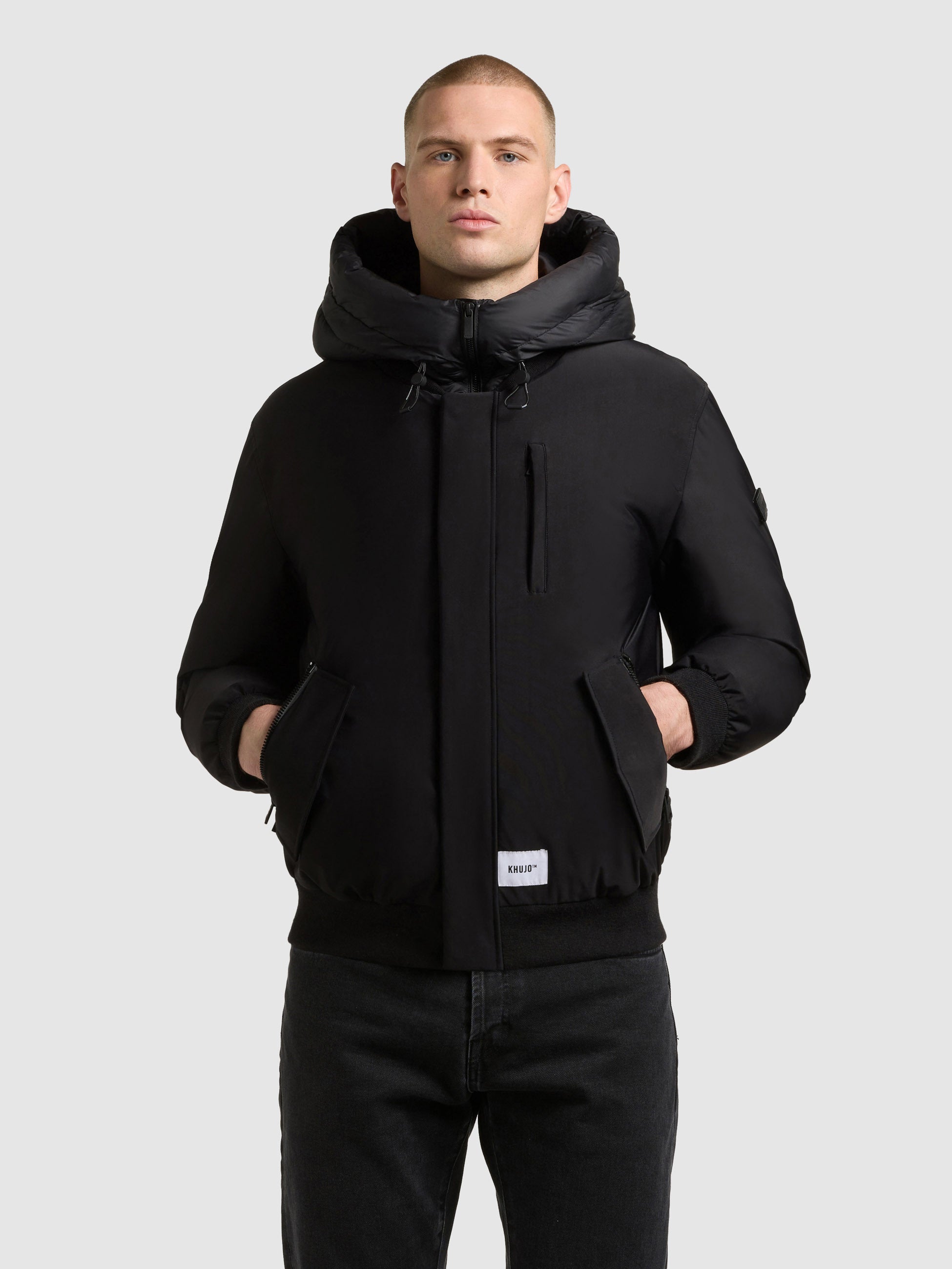 khujo-jacke-clemat-black-damen-bomberjacke-winter-mit-stepp-einsatz image 4