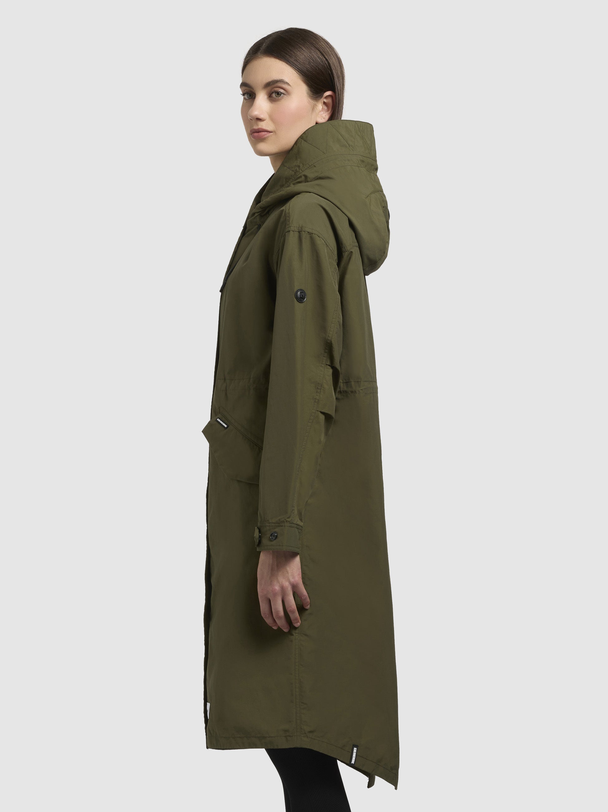 khujo-mantel-rayana-olivgr-n-leichter-sommerparka-knielang-loose-fit image 5
