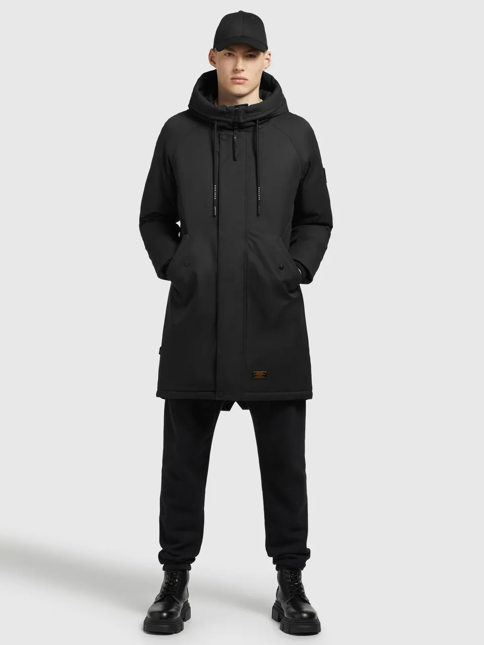 khujo-wintermantel-tandem-schwarz-parka-loose-fit image 1