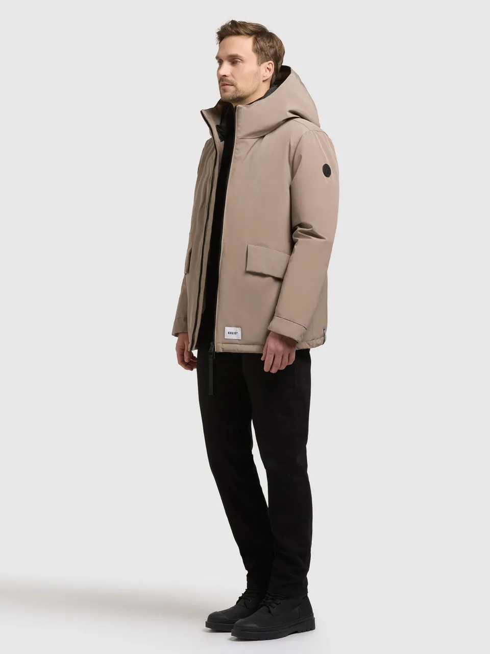 khujo-jacke-oreg-warm-wattierte-kapuzenjacke-in-greige image 1