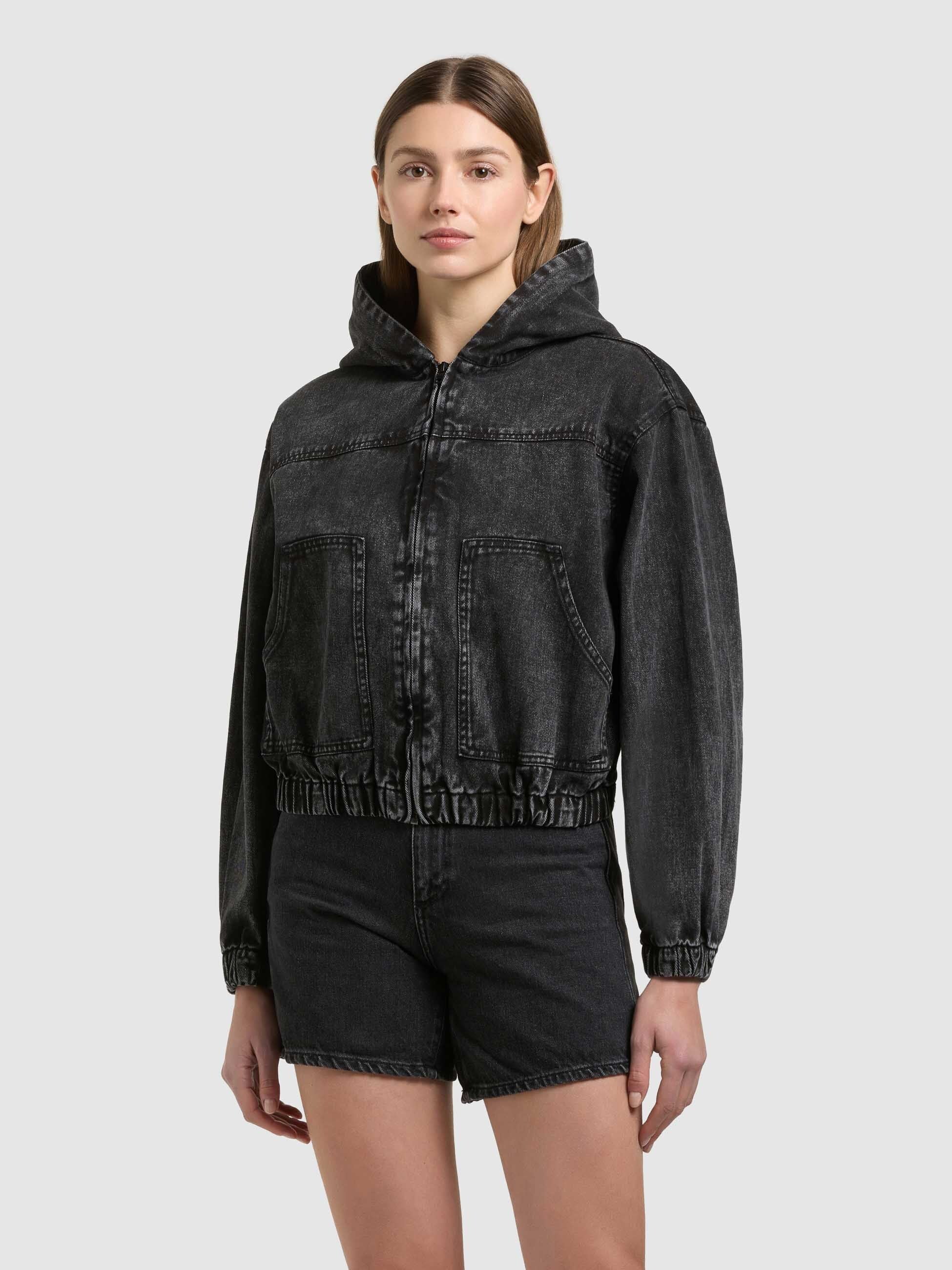 khujo-jacke-gretel-black-jeans-blouson-damen-loose-fit image 1