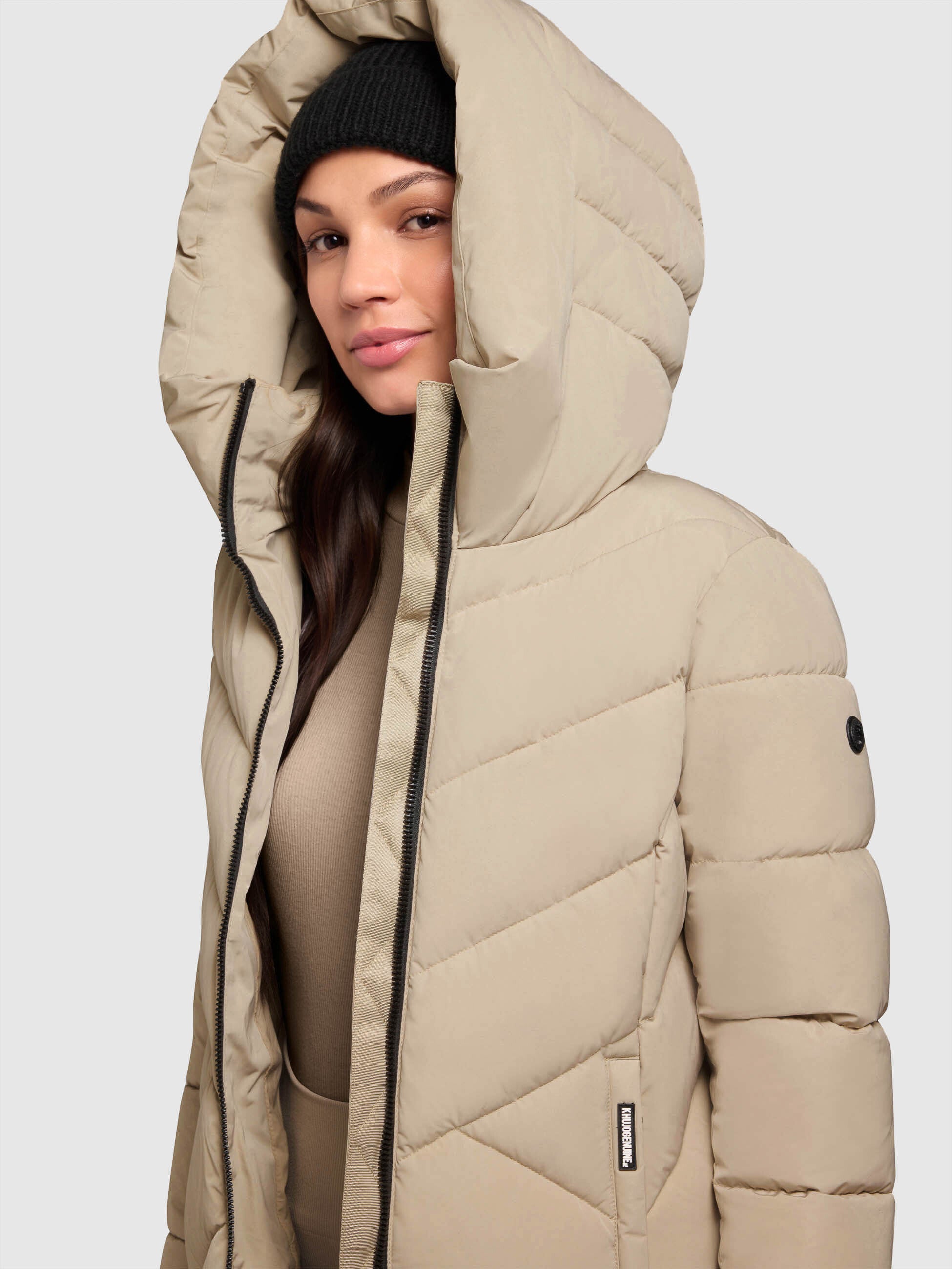 khujo-mantel-darka2-beige-damen-steppmantel-regular-fit-mit-kapuze image 7
