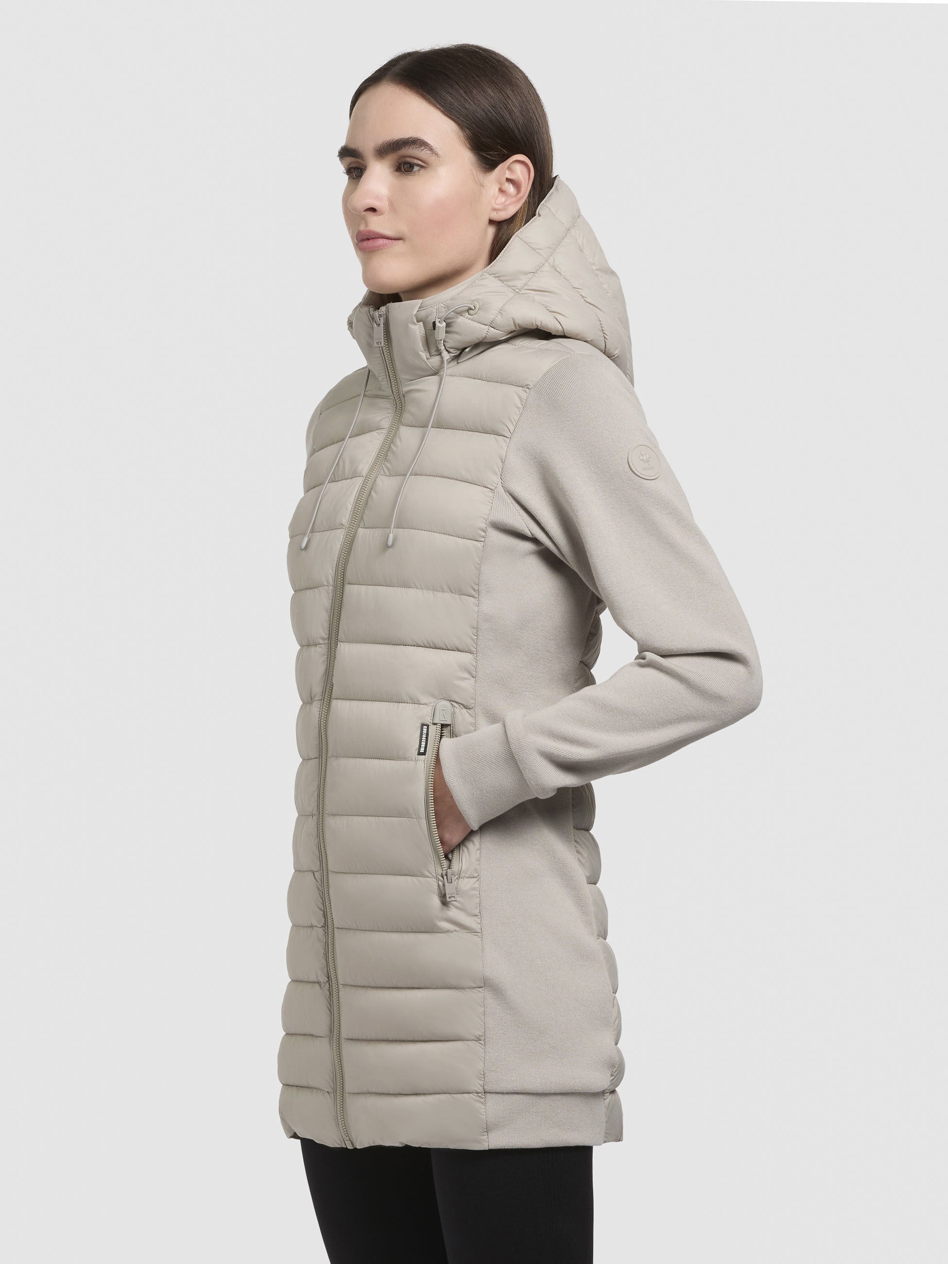 khujo-jacke-etele-beige-damen-steppjacke-leicht-wattiert-materialmix image 5