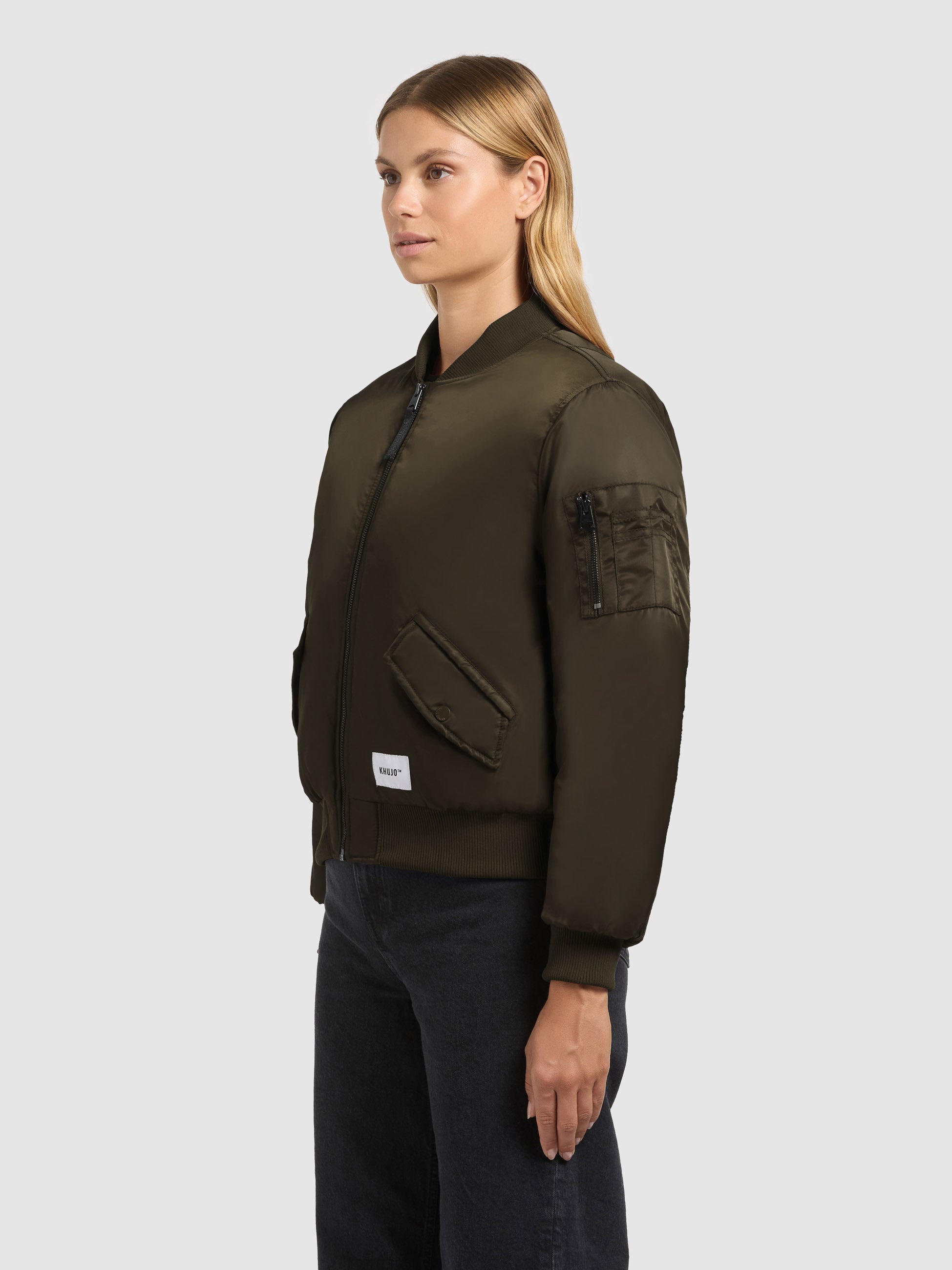 khujo-kasia-bomberjacke-damen-blouson-forest-green image 5